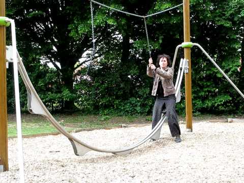 Piri in an adventure playground, filmed by Rowena