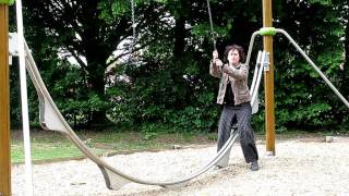 Piri in an adventure playground, filmed by Rowena