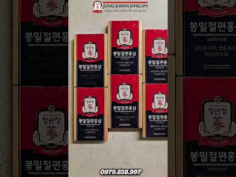 Video Mở Hộp Hồng sâm lát tẩm mật ong Jung Kwan Jang 20g x 6 gói