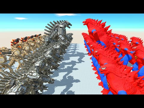 Super Godzilla 2014 Vs Team Macha Godzilla Death run -Animal Revolt Battle Simulator