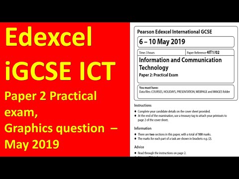 Edexcel iGCSE ICT Paper 2, Graphics Question - May 2019