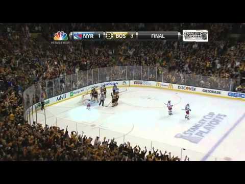 Gregory Campbell EN goal 3-1, handshakes. May 25 2013 NY Rangers vs Boston Bruins NHL Hockey