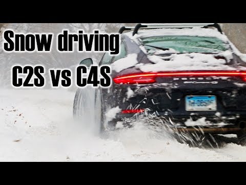 Snow driving Porsche 911 C2S and C4S
