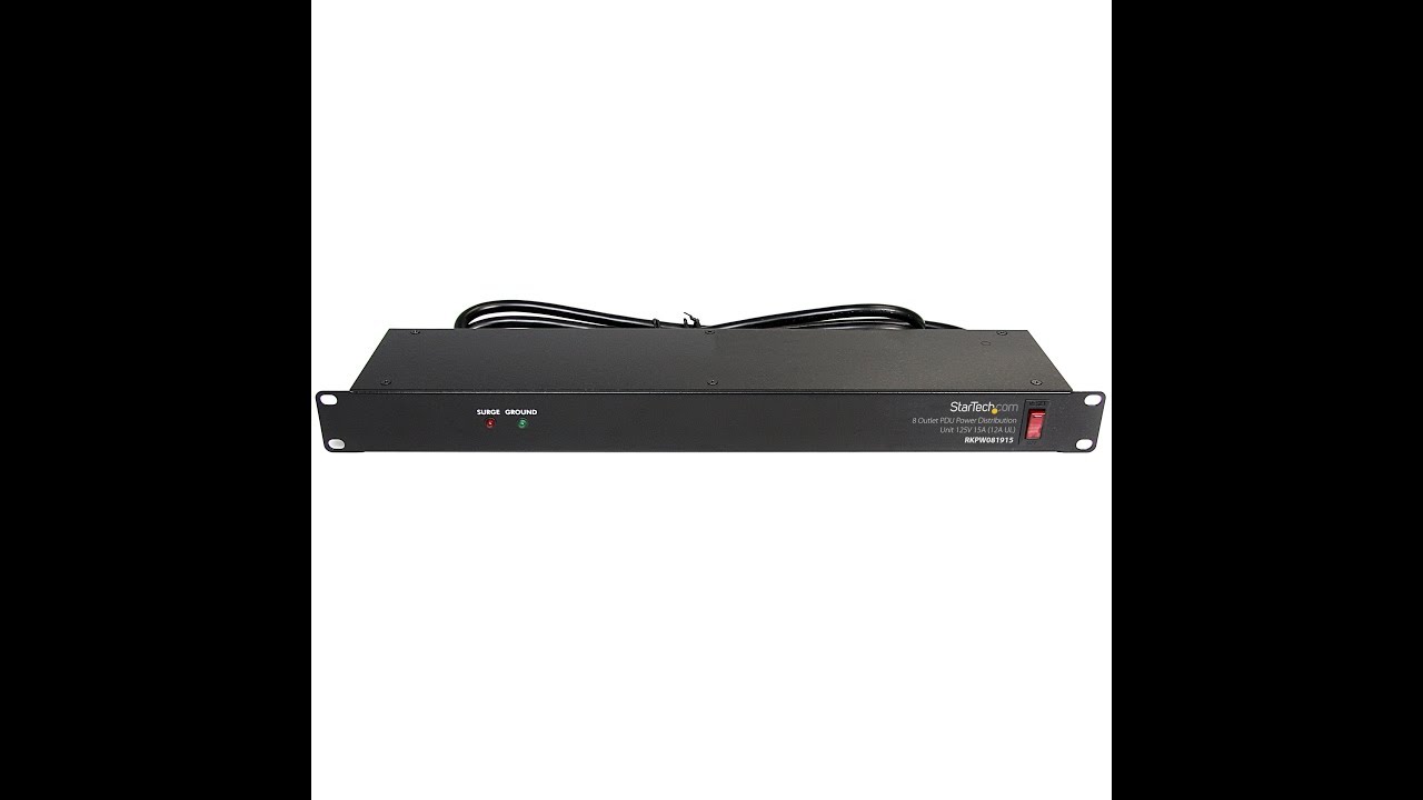 Rackmount PDU with 8 Outlets and Surge Protection - 1U - RKPW081915 | StarTech.com