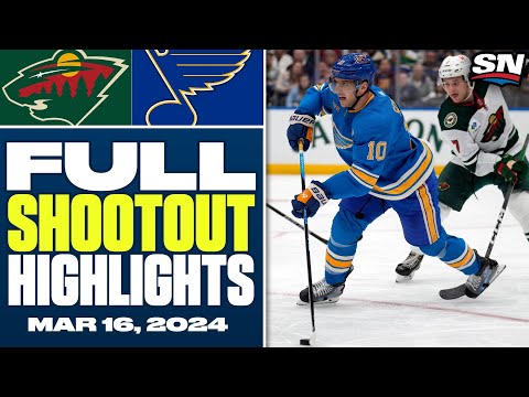 Minnesota Wild at St. Louis Blues | FULL Shootout Highlights - March 16, 2024