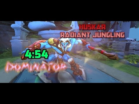 Dota 2 Howto Jungle 6.88 - Huskar 4 mins 54 secs Helm of Dominator - Radiant Guide