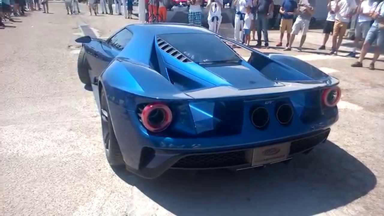 2017 Ford GT Prototype 3rd view Start-Up, Engine Revving, Driving