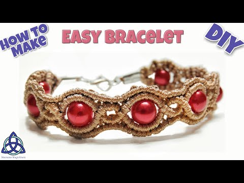 Macrame Bracelet with Beads Tutorial Easy Jewelry Making