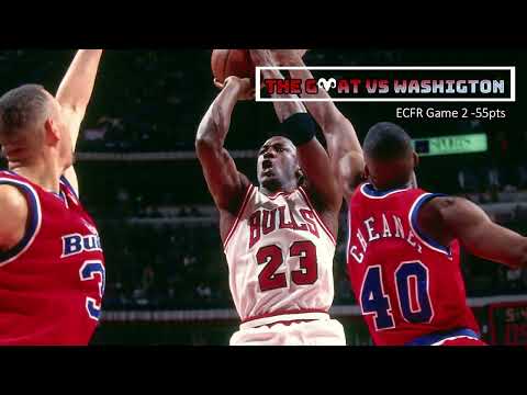 Michael Jordan Drops 55pts vs Bullets, 1997 ECFR Game 2