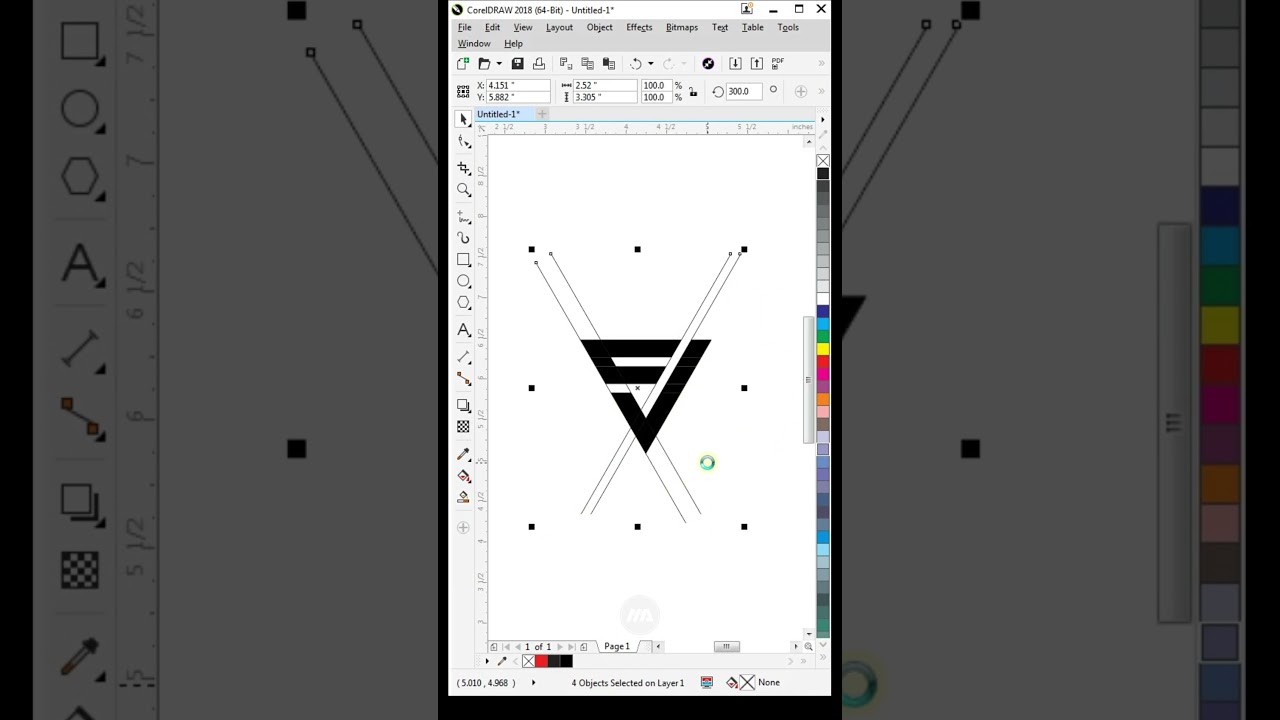Letter CV Logo Design in Coreldraw #logodesign #shorts #coreldraw