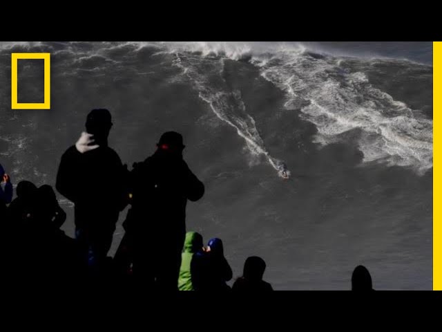 Watch Surfer Ride Record-Breaking Wave | National Geographic