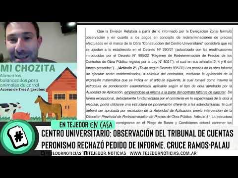 Centro Universitario: Observación del Tribunal de Cuentas Peronismo rechazó pedido de informe