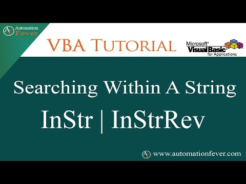 Searching With in a String Using VBA | Excel VBA Tutorial in Hindi