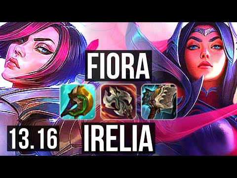 FIORA vs IRELIA (TOP) | Quadra, 70% winrate, 6 solo kills, Godlike | KR Grandmaster | 13.16