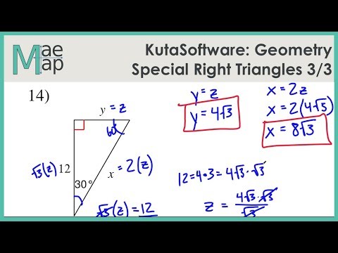 Kutasoftware Geometry Special Right Triangles Part 3