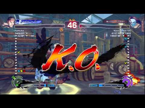 chamuka [Ryu] Vs Nassim-69700 [Vega] SSF4 AE Online Ranked Matches - PSN