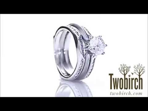 0.44ct. Contour Ring Guard Enhancer Wedding Band - TwoBirch TB-GUARD-0053-WG-G