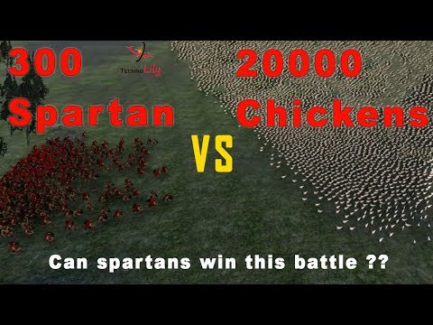 300 spartans Vs 20000 Chickens - Can Spartans win this battle? Ultimate Epic Battle Simulator 2022