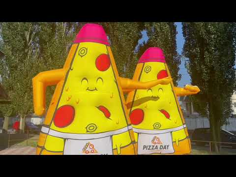 Пицца машет рукой надувная реклама пиццерии Зазывала аэромен 3 м - фото 1 - id-p1430652544