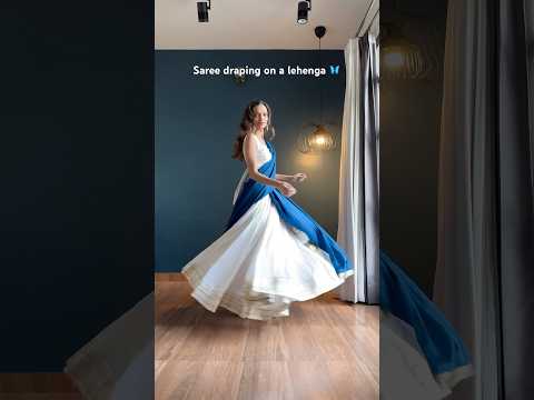 Saree draping on a lehenga 🦋 looks like a butterfly emoji hehe 😛