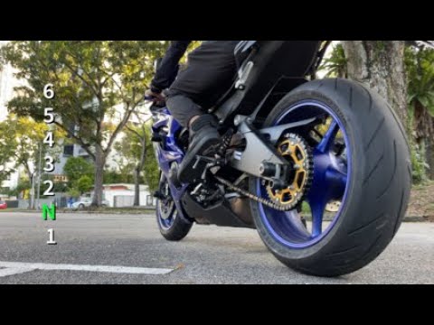 Shifting Gears On A Motorcycle (Close-Up View)