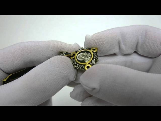 Срібна позолочена ладанка "Казанська Божа Матір" вкх10 Відео огляд