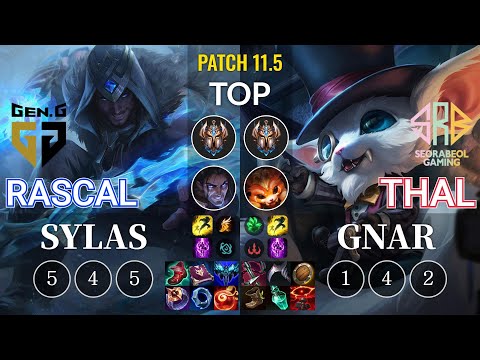 GEN Rascal Sylas vs SRB Thal Gnar Top - KR Patch 11.5
