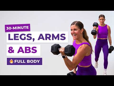 30-Minute Full Body Dumbbell Strength Workout | Legs, Arms & Abs