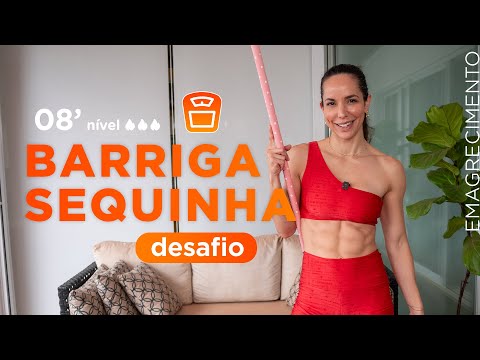 DESAFIO da barriga sequinha - 8 minutos em casa com um cabo de vassoura - Carol Borba