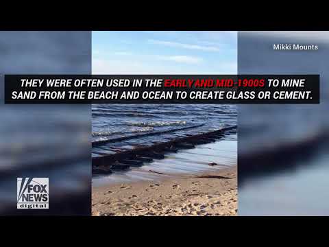 Noreaster uncovers ghost tracks on New Jersey beach