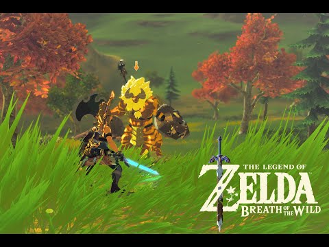 Zelda: BOTW - GOLD LYNEL FIGHT NO DAMAGE - Master Sword Only - Sword Lynel