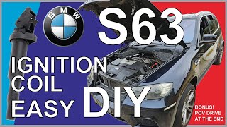 BMW S63 Ignition coils DIY | Cylinder Misfire Fix | OBD2 reader | Bonus POV drive