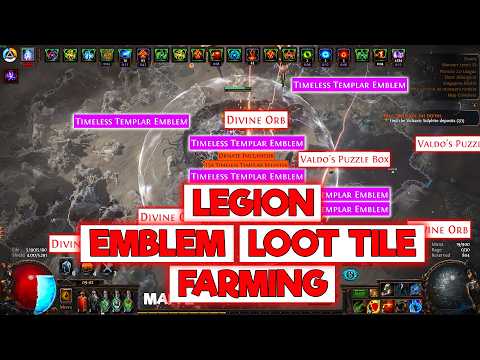 EMBLEM AND LOOT TILE LEGION FARMING WITH CHEAP IDOL SETUP - POE 3.27 PHRECIA 2