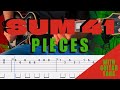 Sum 41- Pieces Cover (Guitar Tabs On Screen)