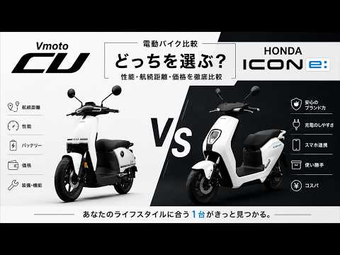 HONDA ICON e: vs Vmoto CU｜買うならどっち？徹底比較！