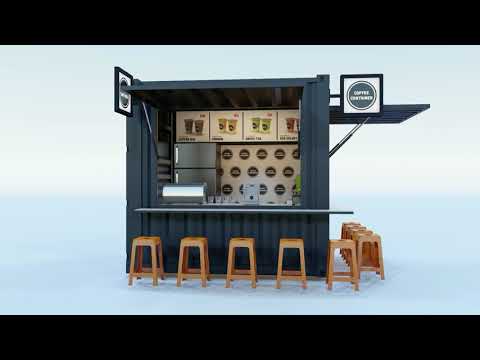 Coffee Container Kiosk 10ft 3D Model Preview