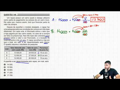 ENEM PPL 2018 145 A young man owns a used car and wants to use it as part of the payment