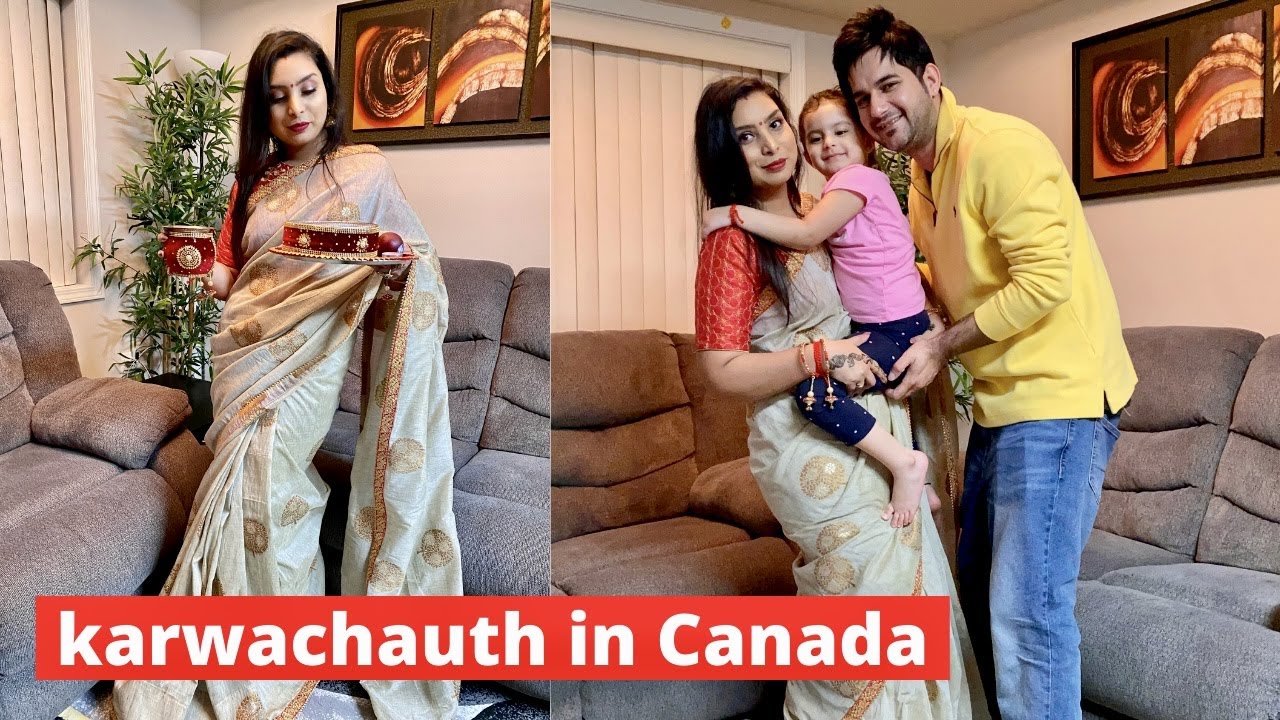 karwa chauth Full Day Vlog | My saree look & So many festive Indian recipes