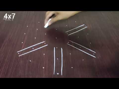 4x7 easy design kambi kolam || traditional sikku Muggulu || @kolambypriya1