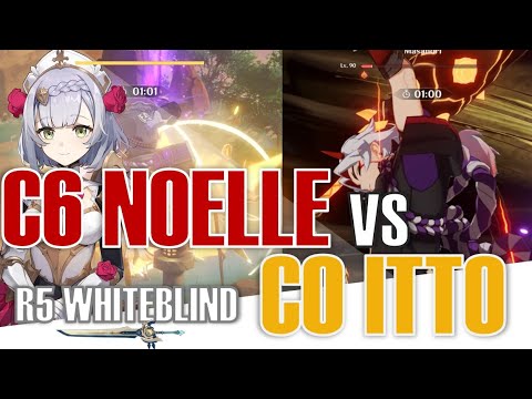 C0 Itto Vs C6 Noelle | R5 Whiteblind F2P Comparison | Genshin Impact