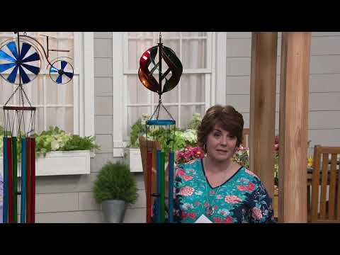 Plow & Hearth Colorful Wind Chimes with Spinner Top on QVC