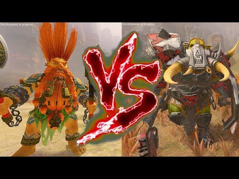 Garagrim Ironfist VS Black Orc Big Boss. Total War Warhammer 3