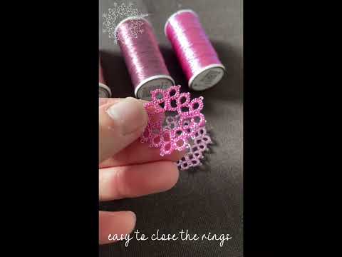 Tatting Tutorial for “Tiny Frozen Water Snowflake ” without bead designed by LillianTatLace