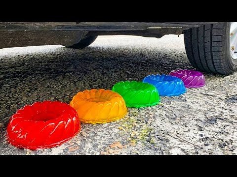 🍓 Funny Crushing Experiment Colorful Jelly vs Car! Crushing Crunchy, Soft Things with Car! 💦