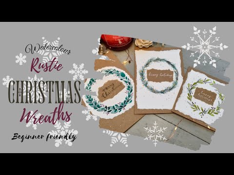 🎄 Rustic wreath cards 🎄 Watercolour ~ Beginner friendly Christmas DIY
