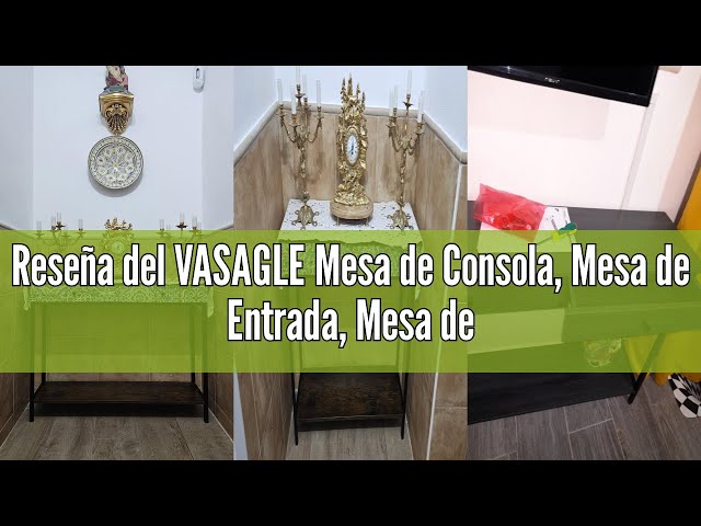 Vídeo relacionado con VASAGLE Mesa de Consola, Mesa de Sofá con 2 Cajones, Marco de Acero, Estable, para Pasillo, Dormitorio, Salón, Estilo Industrial, Marrón Camello y Negro Tinta LNT015W01