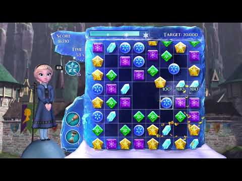 Frozen Free Fall: Snowball Fight Level 33 Walkthrough - No Power Ups