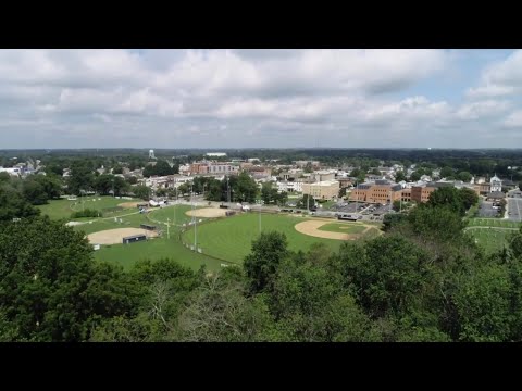 Meadow/Eder Park: Town Side of Elkton, MD in HD Drone Footage