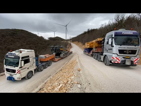 Transporting Two Liebherr Cranes - Fasoulas Heavy Transports