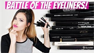 BATTLE OF THE EYELINERS! BEST & WORST of High-End vs. Drugstore vs. Asian Liquid Liners!